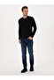Navy Blue Slim Fit Cotton Blend Crew Neck Basic Knitwear Sweater 50318620-Vr033 - 4