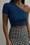 New Season Women's One Shoulder Crop High Quality Blouse 23S24005 - 4