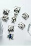 Sparkling Blue Star Steel Italian Charm - 3