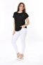 Women's Plus Size Black Relaxed Fit Chest Pocket Short Sleeve Blouse 65N37856 - 8