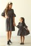 Black Floral Gathered Waist Mother-Daughter Design (Sold as a Single Item)