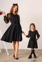 Black Mesh Sleeve Flared Dress Mother and Daughter Combination (MOTHER AND KIDS BE ADDED IN SEPARATE BASKET) - 5