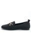 Feles Blunt Toe Heart Buckle Detailed Women's Ballerina Shoes Black - 3