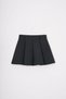 Crew Neck Heart Printed Ecru-Black Color Girl's Skirt Suit - 7