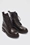 Pablo Genuine Leather Lace-Up Women's Boots - BROWN