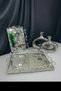2-Piece Silver Color Multi-Purpose Mirrored Decorative Tray Promise, Engagement – Coffee Presentation & Stylish Decor