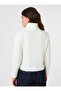 Zipper Detailed Soft Button Knitwear Cardigan - Ecru - Benin - 7