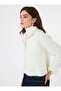 Zipper Detailed Soft Button Knitwear Cardigan - Ecru - Benin - 3