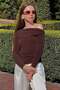 Brown Boat Neck Gathered Women's Body Sh225 - 2