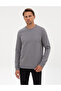 Gray 2 Thread Regular Fit Crew Neck Basic Sweatshirt 50314054-Vr024
