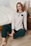 Embroidered Cotton Heart Detail Pajama Set - 5