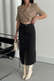 Women's Jeans Cotton Slit Long Smoked Denim Skirt - 4