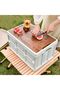 AUTO FAMILY Foldable Plastic Storage Box, Wooden Cover 55L, White - 7