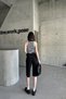 Women's High Waist Loose Knee Length Black Denim Shorts with Pockets - 5
