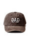 Embroidered 2025 Beige-Brown Mom Dad Hats 2-Pack Mother Father Washable Fabric Hats Cotton Adjustable - 4