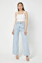 Women's Low-Cut Loose Ice Blue Palazzo Jeans - 3