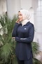 Navy Blue Women's Zippered Diving Fabric Standard Fit Jogger Tracksuit Set - 6