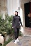 Black Women's Jogger Tracksuit Set - Zippered and Diver Fabric - 2