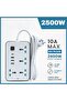 2500w Universal Extension Cord with 4 Power Socket and 3 USB Slots type C PD Charging slot