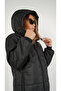 Black Girl's Water and Windproof Hooded Coat with Wersoft Inside - 5