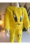 Girl's Plush Top and Bottom Set Tweety Vibrant Yellow Soft - 9