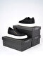 Casual Sneaker Cream Thick Sole - Black Men's Sports Shoes - 6
