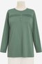 Women's Lycra Mid-Age and Older Four Seasons Green Mother Combed Cotton Blouse New Season Striped - 6