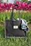Black Moyen Waxed Canvas Tote Bag Waxed Canvas Women's Shoulder Bag - 3
