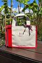 Red & Ecru Canvas Balat Tote Bag Adjustable Strap Women's Hand and Shoulder Bag - 2
