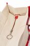 Red & Ecru Canvas Balat Tote Bag Adjustable Strap Women's Hand and Shoulder Bag - 4