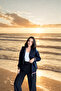 Women's Hooded Jeans Garnished Relax Black Sweatshirt - 6