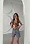 Women's Stoned Jeans Summer Smoked Tight Mini Denim Shorts - 5
