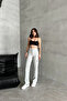 Women's Palazzo Loose Stone Denim Cargo Pocket Trousers - 4