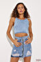 Women's Jeans Zippered Ripped Blue Mini Denim Skirt
