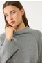 Women's Gray Basic Knit Sweater – Crew Neck, Long Sleeve, Regular Fit - 4