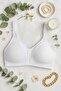 Seamless Jersey Fabric Gathered Women's Bra - White - 3