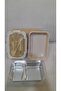Lunch Box { Travel Box } 304 Steel 2 Compartments Lockable Lid Beige Lunch Box