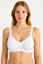 Seamless Jersey Fabric Gathered Women's Bra - White