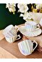 Oyster 6-Person Pearlized Porcelain Coffee Cup with Pearls - 8