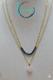 Special Design Original Sapphire Stone Gold Steel Chain Necklace Set with Heart - 7