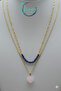Special Design Original Sapphire Stone Gold Steel Chain Necklace Set with Heart - 6