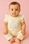 Baby Girl Swan Patterned Summer 2-Piece Set (T-Shirt + Shorts) with Bow – 6-24 Months