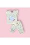 Baby Girl Swan Patterned Summer 2-Piece Set (T-Shirt + Shorts) with Bow – 6-24 Months - 2