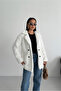 Women's Unlined Plush Ecru Winter Coat