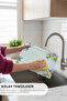 Lemonstripe Glass Cutting Board – 25X35 cm |   Striped Blue Background Lemon Flower Pattern |   Tempered Glass - 6