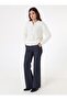 Button Detailed Boucle Yarn Knitwear Cardigan - Ecru - Refka - 6