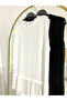 Pleated Black Ecru 2-Piece Women's Modest Shirt Pleated Pleated Tunic Undershirt Sleeveless Sleeveless - 7