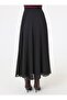 High Waist Side Zipper Chiffon Skirt - Black - - 4