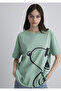 Joe Cool Printed Green T-Shirt Loose Fit / Loose Relaxed Cut 1613362 -71479 - 2