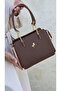 Women's Brown Color 4 Compartment Hand and Shoulder Bag - 5